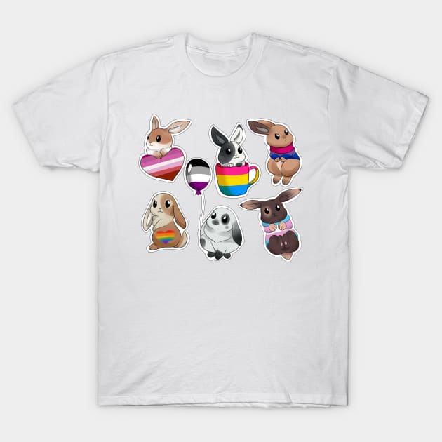 LGBT pride bunnies T-Shirt by gaypompeii